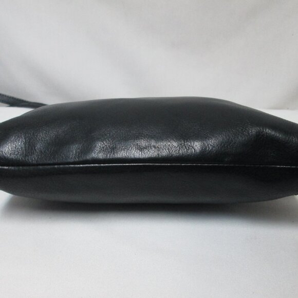 Fossil Leather black Crossbody Bag Purse zip top back slide pocket adjustable - Picture 9 of 13